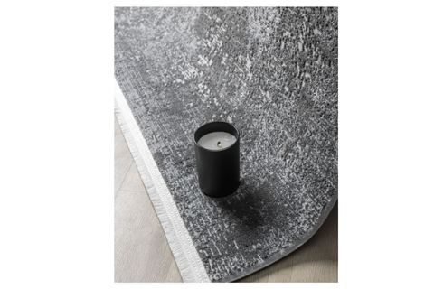 VİTA SERİSİ BAMBU DOKULU MODERN SIK DOKUMA MAKİNE HALISI, ANTRASİT, 120X350