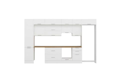ALVİNKA 380X240 CM KLASİK MEBRAN MUTFAK DOLABI, MBB E80B50S50 1 MEBRAN BEYAZ SUNTALAM
