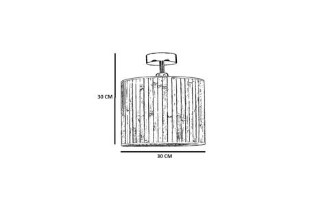 HASIR RATTAN ABAJURLU PLAFONYER AVİZE