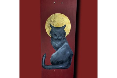 HOLY CAT KAYKAY EL YAPIMI AHŞAP DUVAR DEKORU