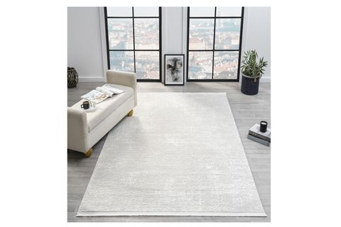 VİTA SERİSİ BAMBU DOKULU MODERN SIK DOKUMA MAKİNE HALISI, KREM, 160X230