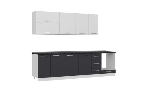 MİNAR AVANOS 290 CM MUTFAK DOLABI BEYAZ ANTRASİT 290-A6