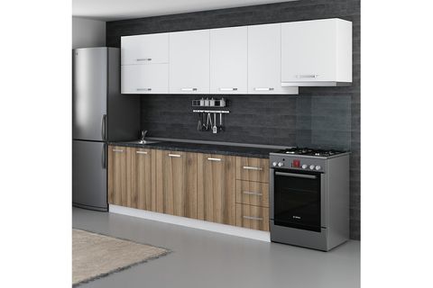 MİNAR LOTUS 290 CM MUTFAK DOLABI BEYAZ DORE 290-D7