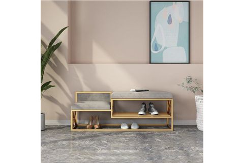LULU GOLD METAL GRİ BENÇ AYAKKABILIK