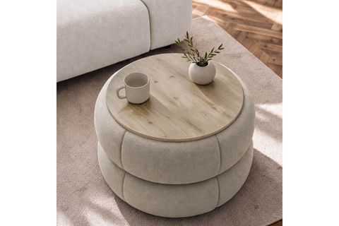 MODEİUS SEHPALI PUF, SAFİR MEŞE SÜTLÜ KAHVE