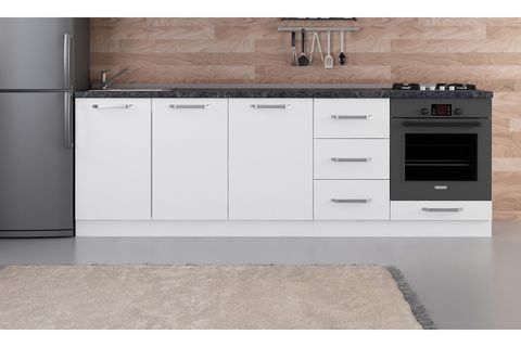 MİNAR 245 CM MUTFAK DOLABI BEYAZ 245-B4-ALT MODÜL
