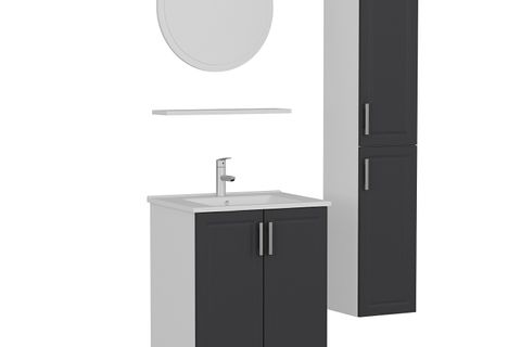 SANYA BANYO DOLABI 65CM AY2K+1YA1R+ETJ+BOY BEYAZ ANTRASİT