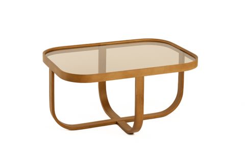TUAL İKİLİ SET ORTA SEHPA, CEVİZ BRONZ CAM