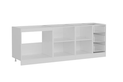 MİNAR 230 CM MUTFAK DOLABI BEYAZ ANTRASİT 230-A1-ALT MODÜL