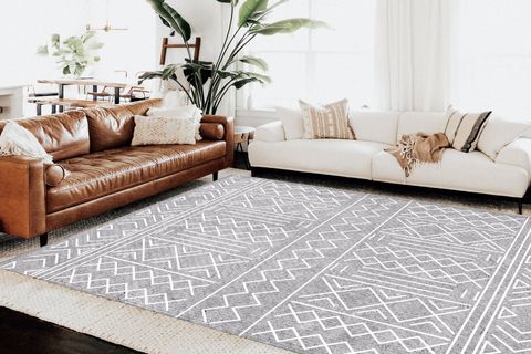 JUNGLE HALI BOHO İSKANDİNAV MODEL ETNİK GRİ BEYAZ RENK DEKORATİF HALI 160X230