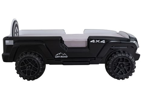 JEEP SÜPERLÜX LEDLİ ARABALI YATAK, SİYAH, 90X190