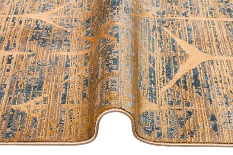 EKO HALI VERONA DYED VRD 06 MARİNE GOLD MAVİ SARI KOLAY KULLANIMLI YUMUŞAK DOKULU YÜKSEK ALÇAK OYMALI MODERN İNCE SALON HALISI 200X290