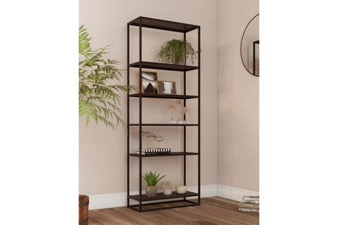 MARSAH HOME PARS METAL KİTAPLIK, 6 RAFLI, SİYAH