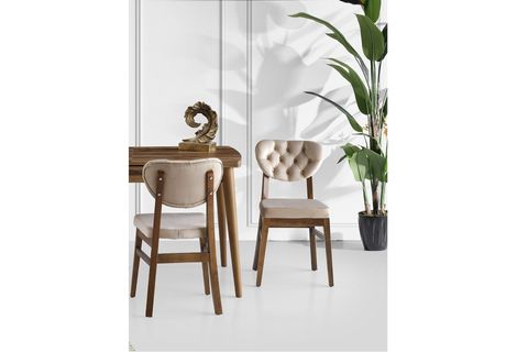 KASTİLYA MASA VE PRİME SANDALYE TAKIMI, KREM, 130X80