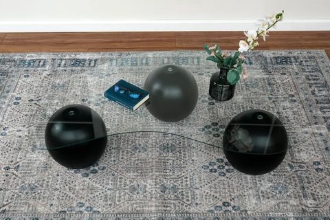PABLO HOME CAMLI ORTA SEHPA, SİYAH TOP AYAKLI