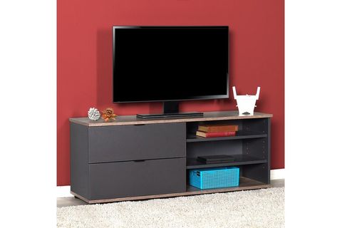 ADORE FLAT LİNE PLUS İKİ ÇEKMECELİ ÜÇ BÖLMELİ TV SEHPASI - LATTE / ANTRASİT ARŞİV-