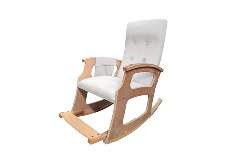 MOBİLDECO HÜNKAR SALLANAN SANDALYE, KREM, AHŞAP AYAK