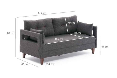 COMFORT YAŞAM SERİSİ İKİLİ KOLTUK, ANTRASİT