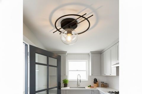 EVREN TEKLİ AVİZE, SİYAH ŞEFFAF CAMLI