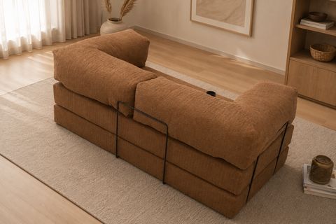 COMFORT SERİSİ YATAKLI ÜÇLÜ MODÜL, KAHVE