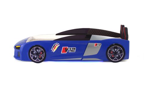 AUDİ FULL LEDLİ KUMANDALI VE MÜZİKLİ ARABALI YATAK, MAVİ