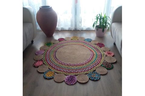 MİLDA JÜT KİLİM 14, YUVARLAK, EL ÖRGÜSÜ, 120X120