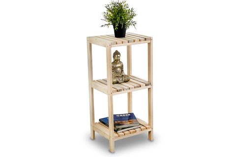 AHŞAP AÇIK RAFLI DOLAP, 3 KATLI