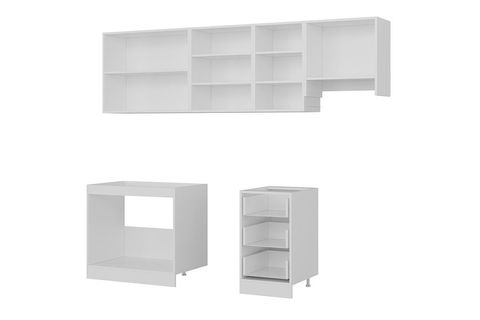 MİNAR 255 CM MUTFAK DOLABI BEYAZ ANTRASİT 255 A15