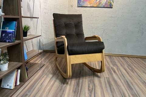 KONTES SALLANAN SANDALYE, ACI KAHVE, NATUREL AYAK RENGİ