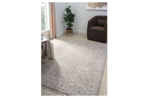 VİNTAGE ESKİTME DESENLİ DOKUMA MAKİNE HALISI, BEJ, 160X240, 10200