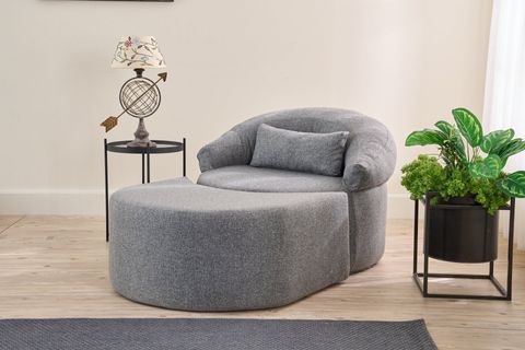 PİTTA FULL SÜNGER BERJER, PUFLU, GRİ