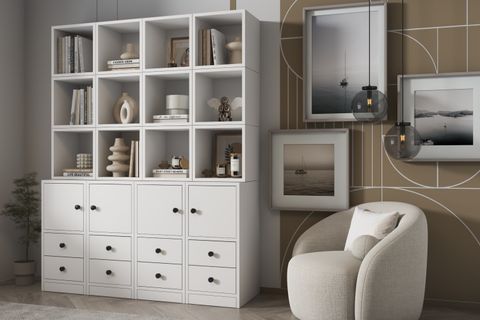 LEKSA DÜŞER KAPAKLI ÇEKMECELİ KİTAPLIK 130 CM BEYAZ KTP-1306-Ç