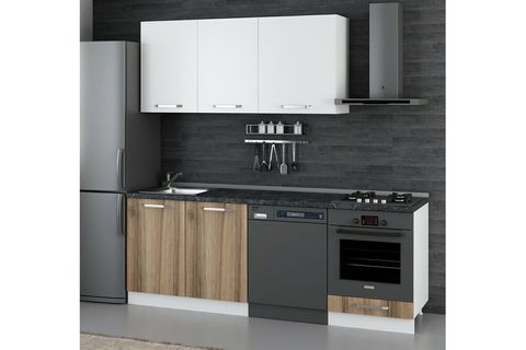 MİNAR 220 CM MUTFAK DOLABI BEYAZ DORE 220 D13