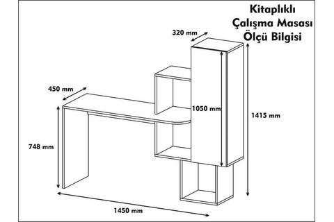 AÇELYA ÇALIŞMA MASASI, CEVİZ BEYAZ