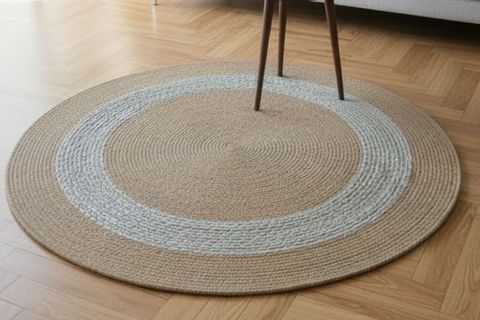 KORA YUVARLAK MODEL HALI, NATURAL TAŞ GRİ, 150 CM