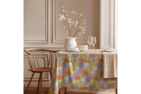 GÖKKUŞAĞI BAHÇESİ PAMUK MASA ÖRTÜSÜ, 100X100 CM