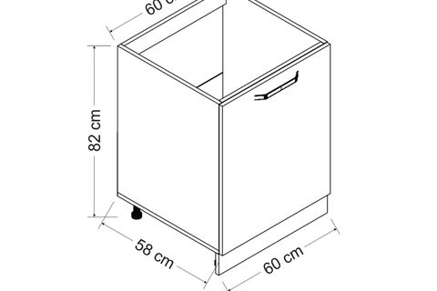 MİNAR 60 CM MUTFAK DOLABI BEYAZ 60-B1-ALT MODÜL