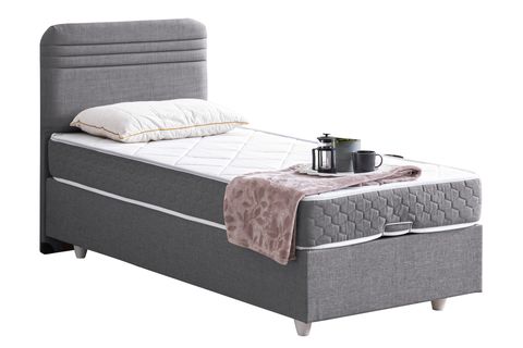 MİLA BAZA BAŞLIK VE ORTHO SOFT YATAK, GRİ, 90X190