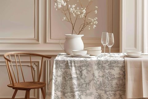 GRİ ZARAFET PAMUK MASA ÖRTÜSÜ, 150X150 CM