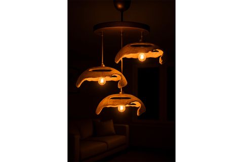 CAVORA HANDMADE ÜÇLÜ KARBON BETON AVİZE