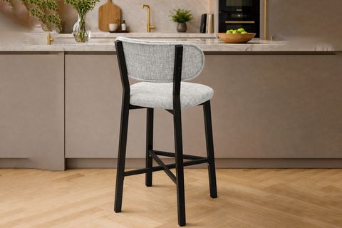 TERA BAR MUTFAK SANDALYESİ, KROM KAPLAMA AYAKLI, KREM