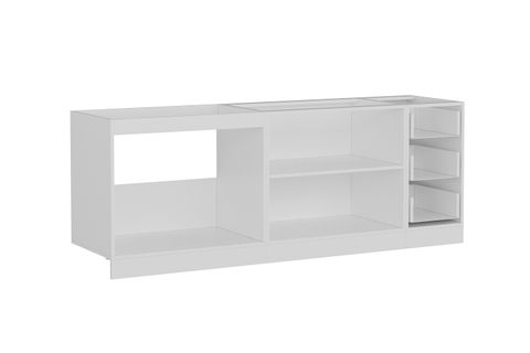 MİNAR 220 CM MUTFAK DOLABI BEYAZ ANTRASİT 220-A3-ALT MODÜL