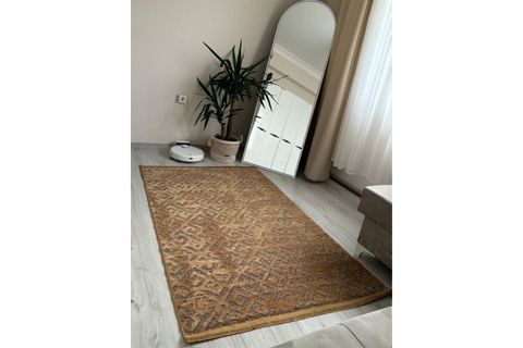BONİTO DOKUMA KAYMAZ TABANLI KİLİM, HARDAL, 80X150