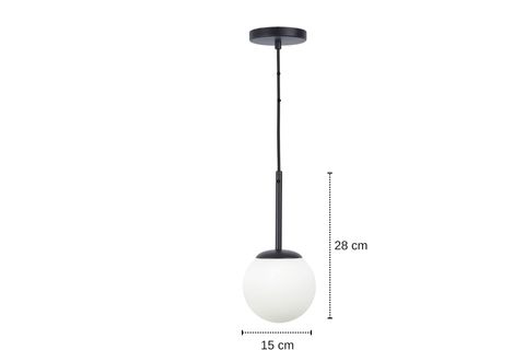 AYÇA MODERN TEKLİ CAM SARKIT SİYAH AVİZE, MA0001