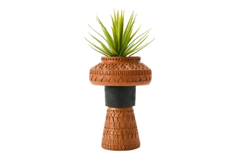EL YAPIMI KABARTMALI TERRACOTTA VAZO