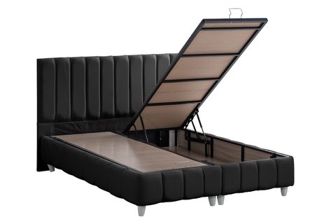 NARVA BAZA BAŞLIK VE REAL PEDLİ YATAK SETİ, ANTRASİT, 150X200