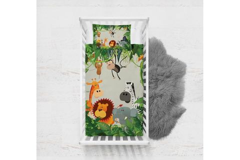 SAFARİ DESENLİ ÇOCUK ODASI YATAK ÖRTÜSÜ 135X220