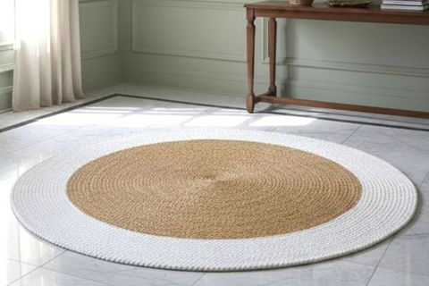 NEXUS YUVARLAK HALI, NATURAL BEYAZ, 120 CM