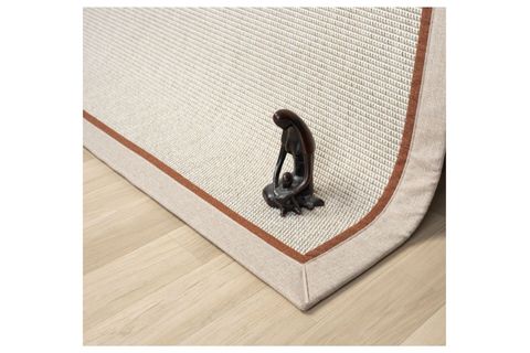 ÇİFT BORDÜRLÜ HASIR DOKULU SİSAL MAKİNE HALISI, KREM, 80X350