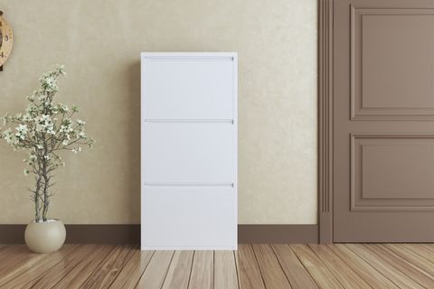 FİNO METAL AYAKKABILIK, 3 KAPAKLI, BEYAZ